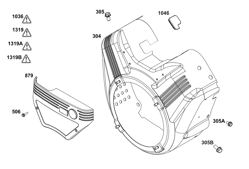 Blower Housing Group Diagram and Parts List for 386447-3312-G1 200000 - 399999 Briggs and Stratton Engine